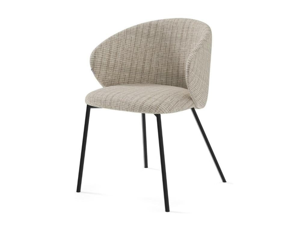 Ventoriq fabric chair with black metal legs - Comfort and modernity - Light brown color NIPP29313