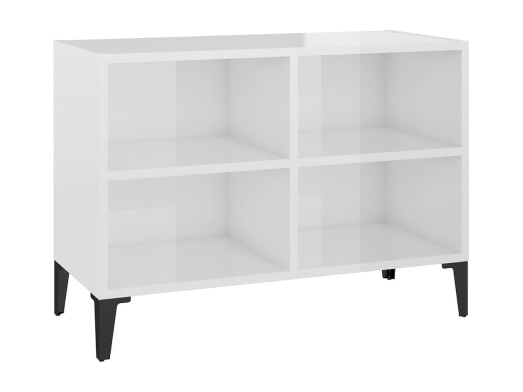 TV stand with metal legs, glossy white, 69.5x30x50 cm, FMNN43500