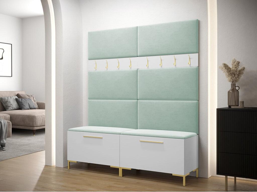 Lumenao 101 Hallway Unit 196x168x46cm White Laminate - Upholstery OEVT56796