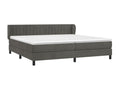 Zensova bed and mattress, Dark Grey, 200x200 cm, Velvet, JAKK88064