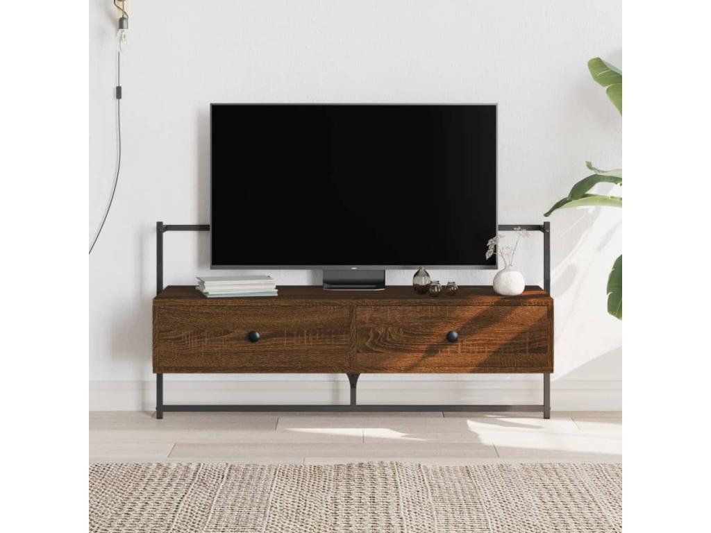Wall-mounted TV unit, brown oak, 100.5x30x51 cm, engineered wood XKOS56165