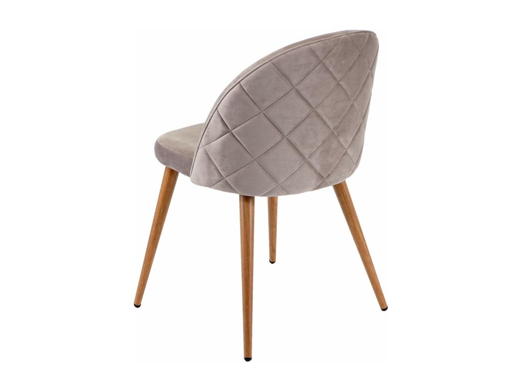 4x Zensova-D53 dining chairs, retro 1950s style armchair in velvet - grey brown DNHO17988