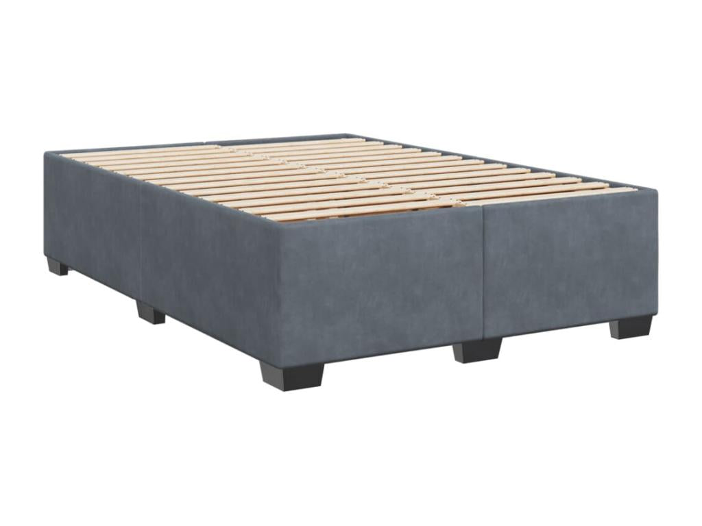 Zensova bed and mattress, dark grey, 160x200cm, velvet, NFZO80307
