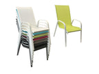 Set of 6 Lumenao chairs in green textilene and white aluminum - Lumenao HPYR02449