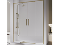 Lumenao brushed gold shower enclosure with 2 fixed glass panels and 2 sliding doors, 171-173.6 cm, JQEU40535