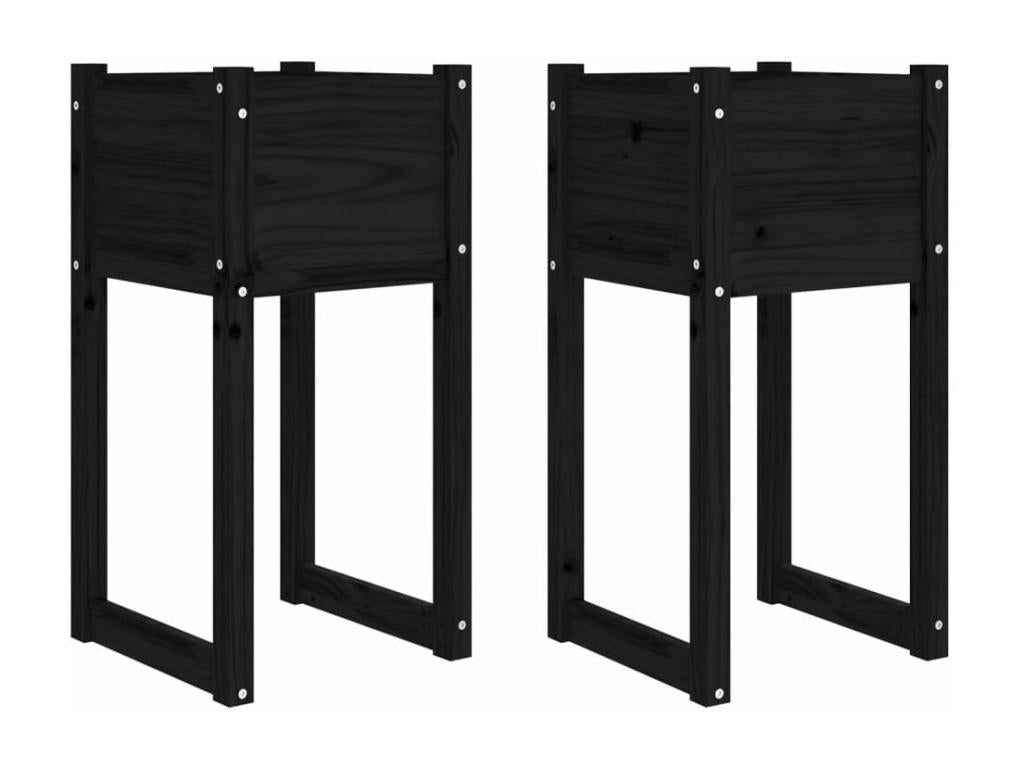 Zensova 2-piece planter set, 40x40x81 cm, solid pine wood, IJDG57601