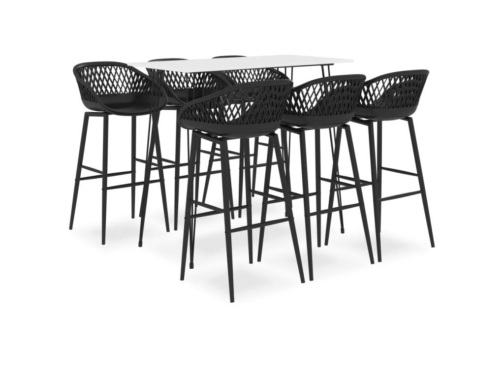 7-piece bar set, white and black, UIVA16837