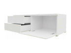 Zensova 130 TV Stand, Glossy Grey - White, 1 Door, 100x35x45cm, VQJI22153