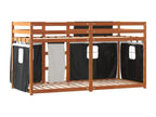 Zensova 80x200 solid pine wood bunk bed with white curtains TAGM27262
