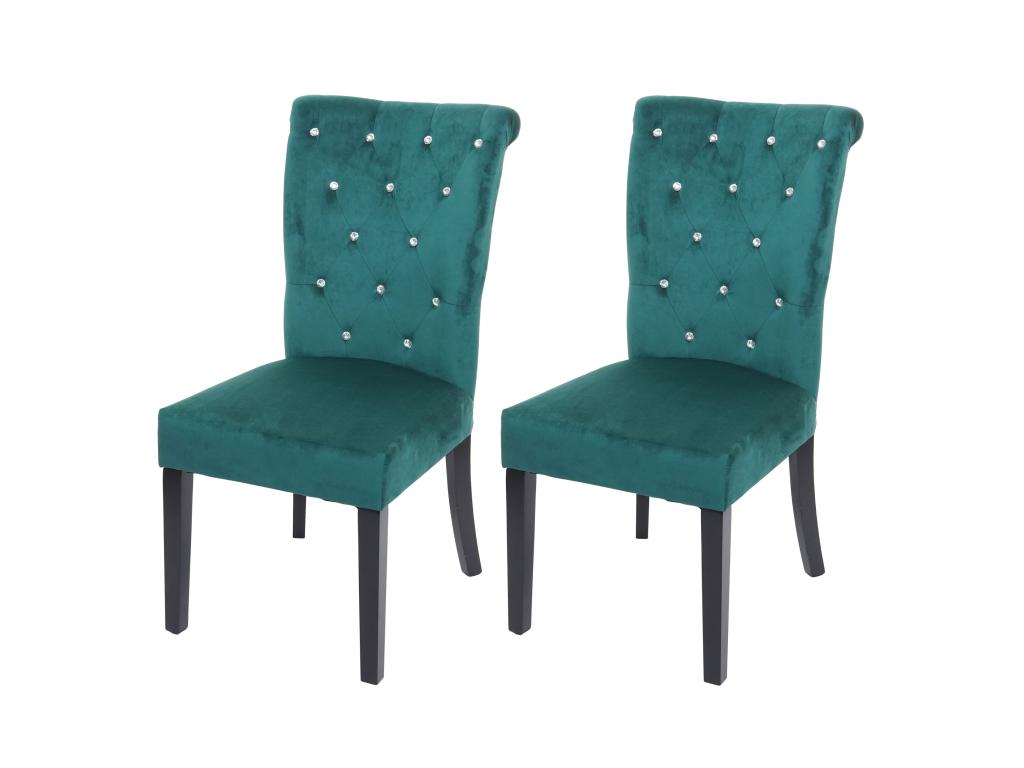Zensova-D22 dining chair, set of 2, dark green, black legs, YAWT53795