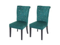 Zensova-D22 dining chair, set of 2, dark green, black legs, YAWT53795