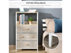 Chest of drawers/storage unit with 4 removable drawers and 1 shelf, 58x29x103 cm, grey and white, AKUD68272