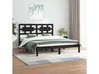 Black bed frame, solid pine wood, 200x200 cm MBDU97644