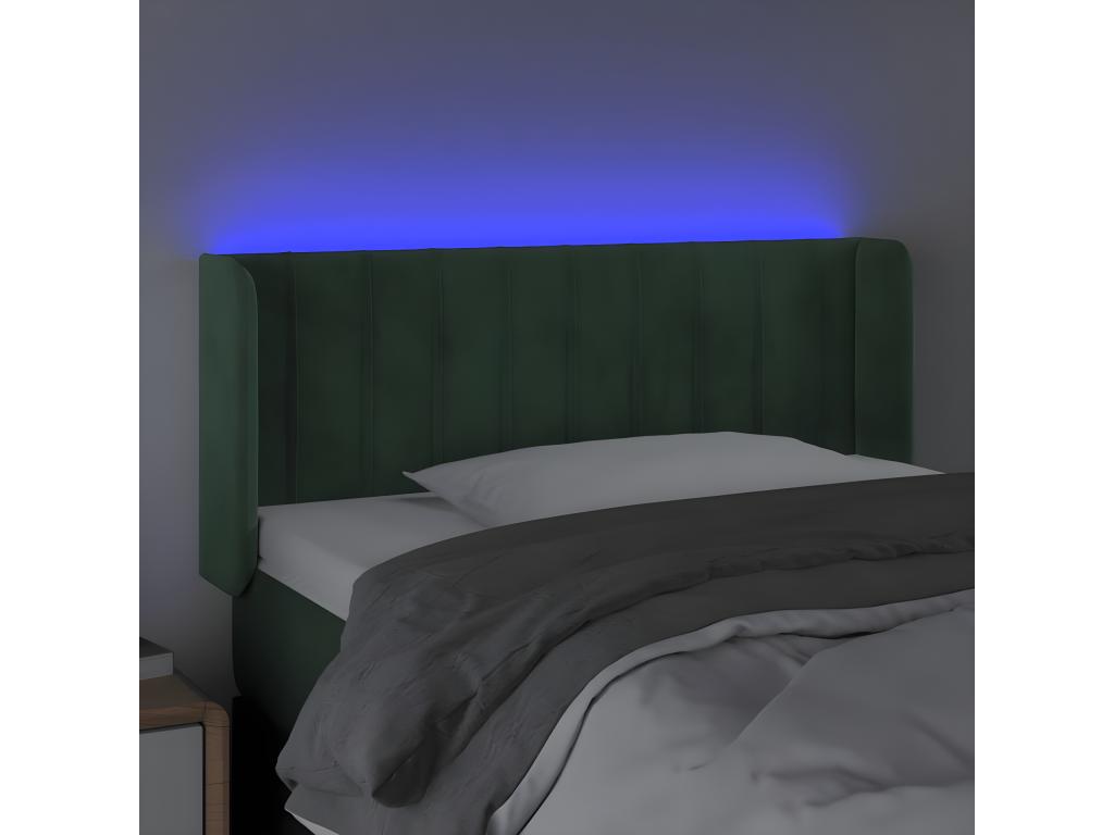Dark Green LED Headboard 103x16x78/88 cm Velvet AQDP11919