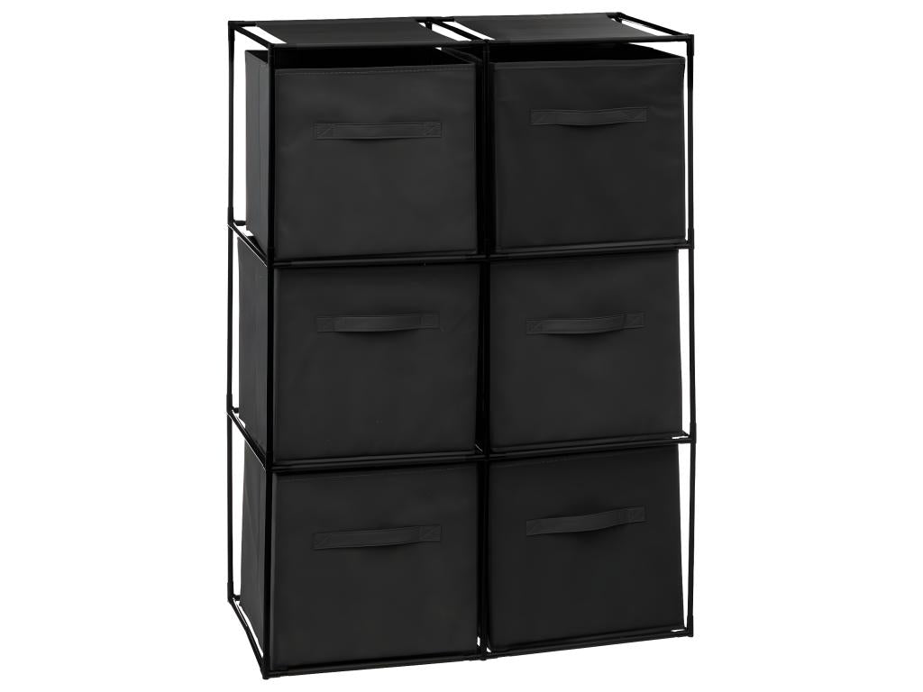 6-compartment shelving unit with 6 storage boxes, H 98 cm ATGJ41235