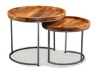 Set of 2 side tables, solid mango wood, UBKY34765