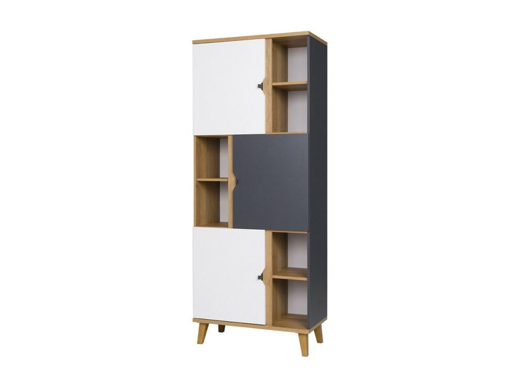 Zensova 101 Shelf Unit with Doors, Laminate Finish, 3 Doors, 200x80x40cm, WHPC50051