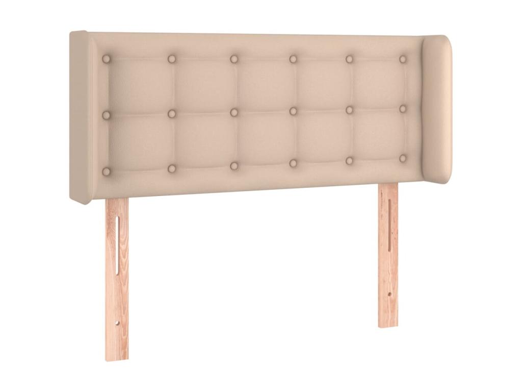 Headboard with wings, Cappuccino color, 83x16x78/88 cm, Faux leather, VWWX20923
