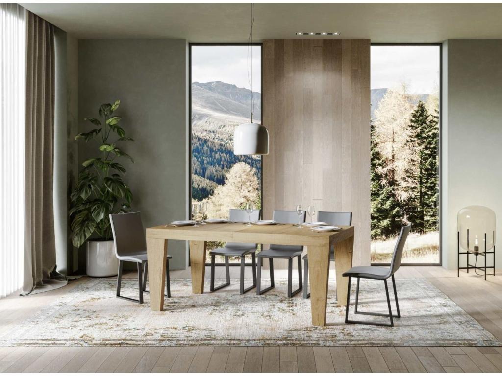 Zensova extendable table for 6 to 12 people, natural oak, L 180 to 284cm IXUI91554