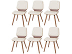 Zensova-B16 Dining Chairs, Set of 6, Cream Faux Leather, WKIC16555