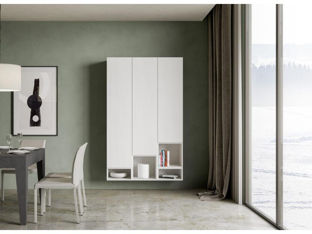Lumenao modular wall-mounted wardrobe, white - 7 pieces LBCX58068