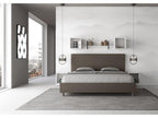 Modern bed with vertical striped quilted faux leather headboard Zensova - Brown - 200x200 - Option with Zensova KMNU54651