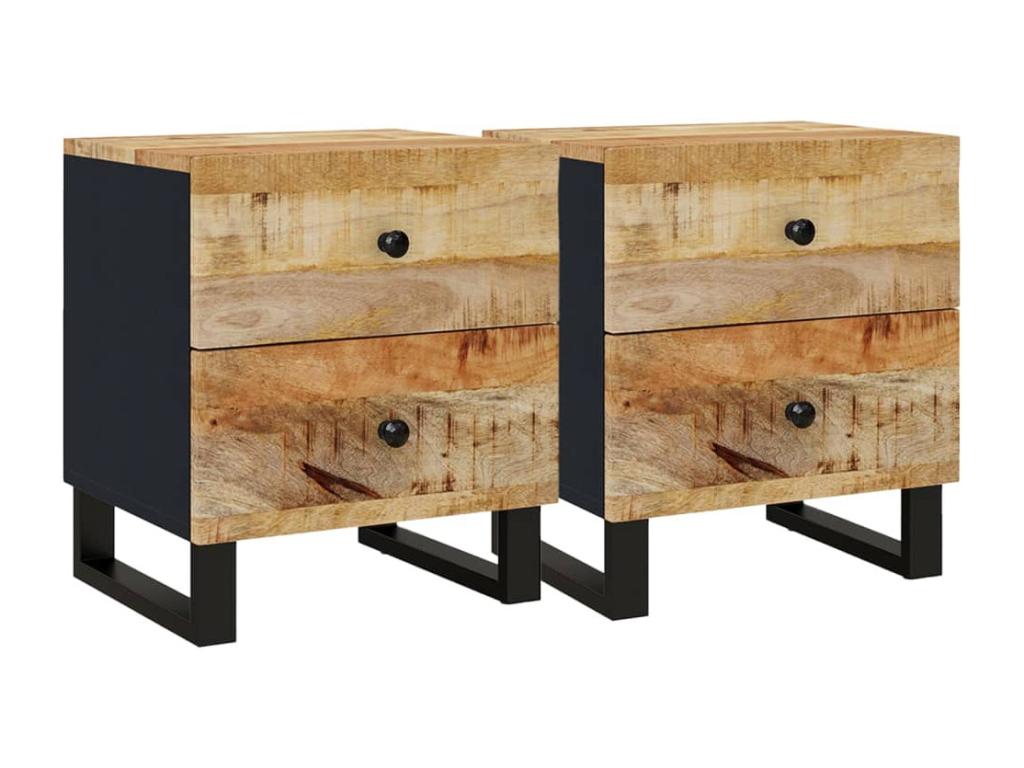 Lumenao - Bedside Tables 2 pcs 40x33x46 cm Solid Mango Wood LLRY12834