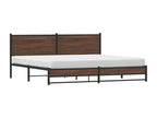 Metal bed frame without mattress, brown oak, 193x203 cm, IMYI92015