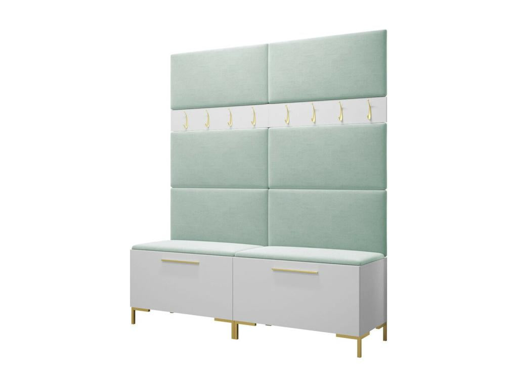 Lumenao 101 Hallway Unit 196x168x46cm White Laminate - Upholstery OEVT56796