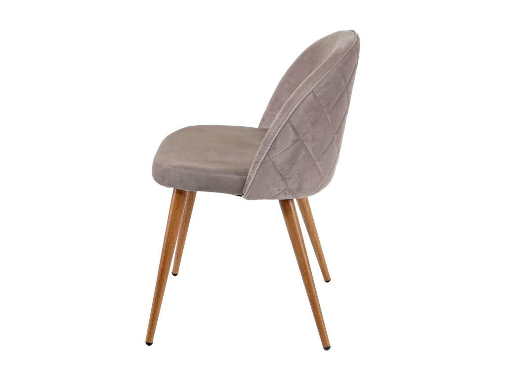 4x Zensova-D53 dining chairs, retro 1950s style armchair in velvet - grey brown DNHO17988
