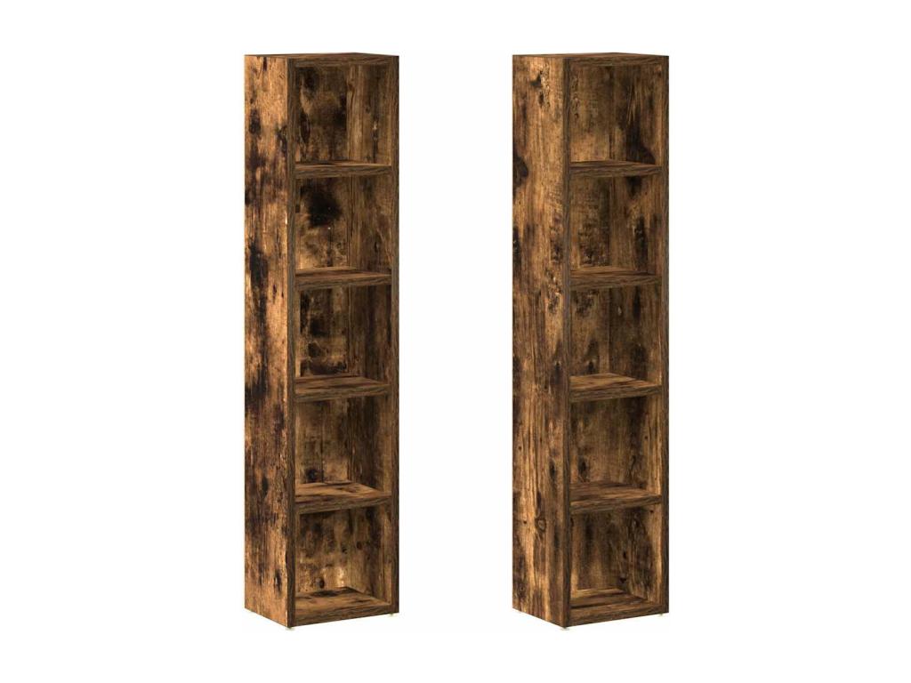 CD Cabinets, 2 pcs, Smoked Oak, 21x16x93.5 cm, Engineered Wood, ULZE98981