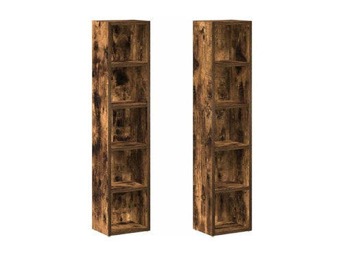 CD Cabinets, 2 pcs, Smoked Oak, 21x16x93.5 cm, Engineered Wood, ULZE98981