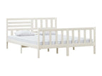 Bed frame without mattress, white solid wood, 160x200 cm IMSS13444