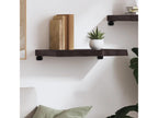 Dark brown wall shelf, solid treated oak wood DEFR24537