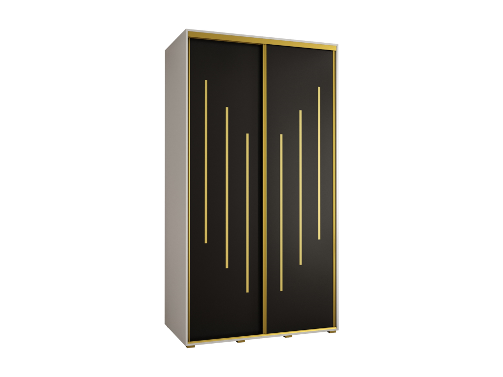 Lumenao 8 Sliding Door Wardrobe 235.2/140/45 2 Doors White/Black/Gold MDSK49112