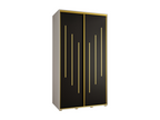 Lumenao 8 Sliding Door Wardrobe 235.2/140/45 2 Doors White/Black/Gold MDSK49112