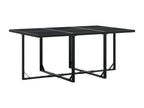 11-piece garden dining set with cushions, black textilene LLDB39670