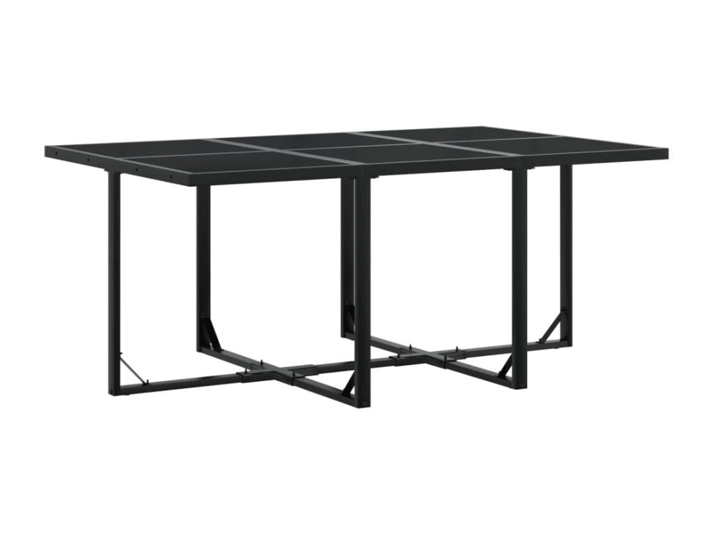 11-piece garden dining set with cushions, black textilene LLDB39670