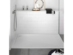 Lumenao white shower tray with smooth finish and colored grate - 180x90 cm LIRF32930
