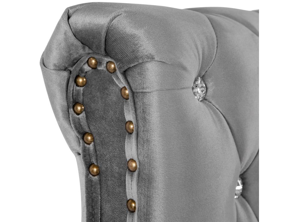 Upholstered storage bed 140x200cm - velvet fabric - adjustable headboard - Grey PZEU80605