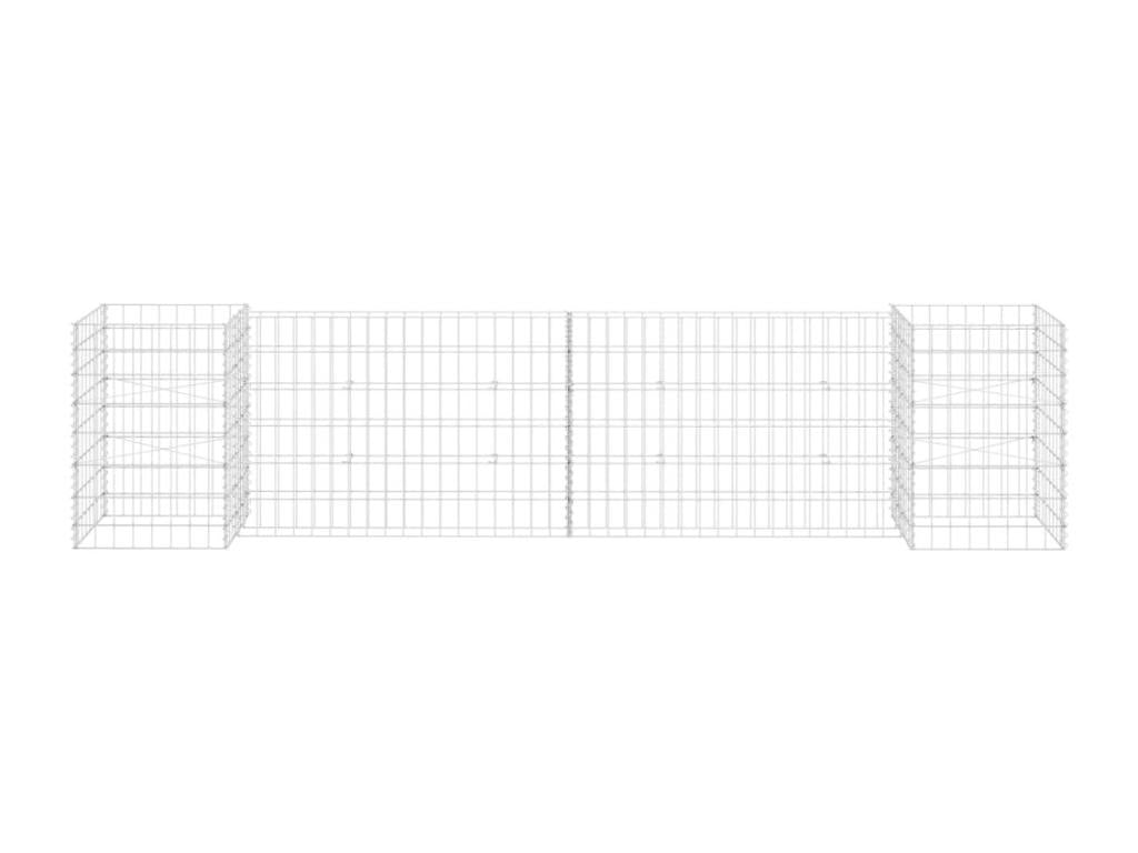 Gabion planter in H-shape, steel wire, 260x40x60 cm VHKL07033