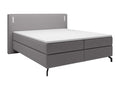 Continental bed - 140x200 cm - mattress topper and lighting - grey velvet - Zensova LABV62190