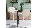 Set of 2 Bar Stools - Velvet - Cream - Lumenao DXKW97276