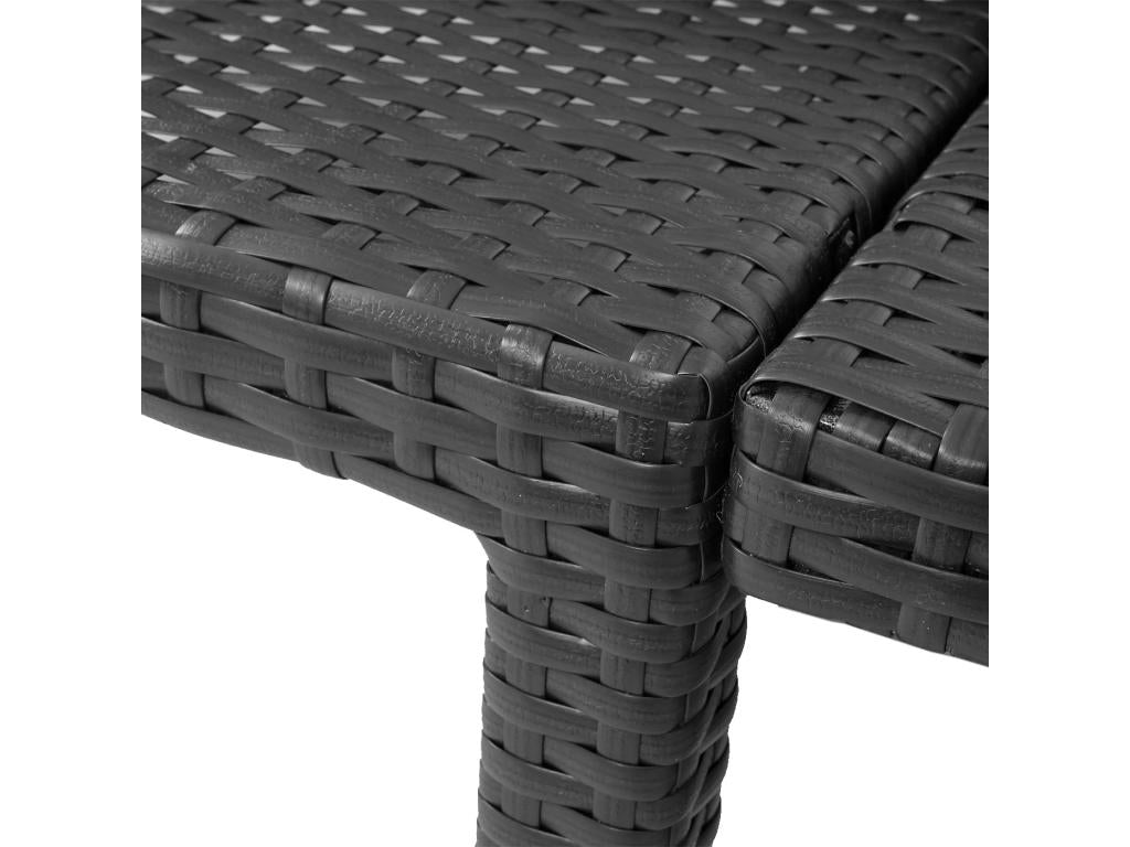 Poly-Rattan Lumenao-A51 Sun Lounger, anthracite, grey cushion, TEXU42810