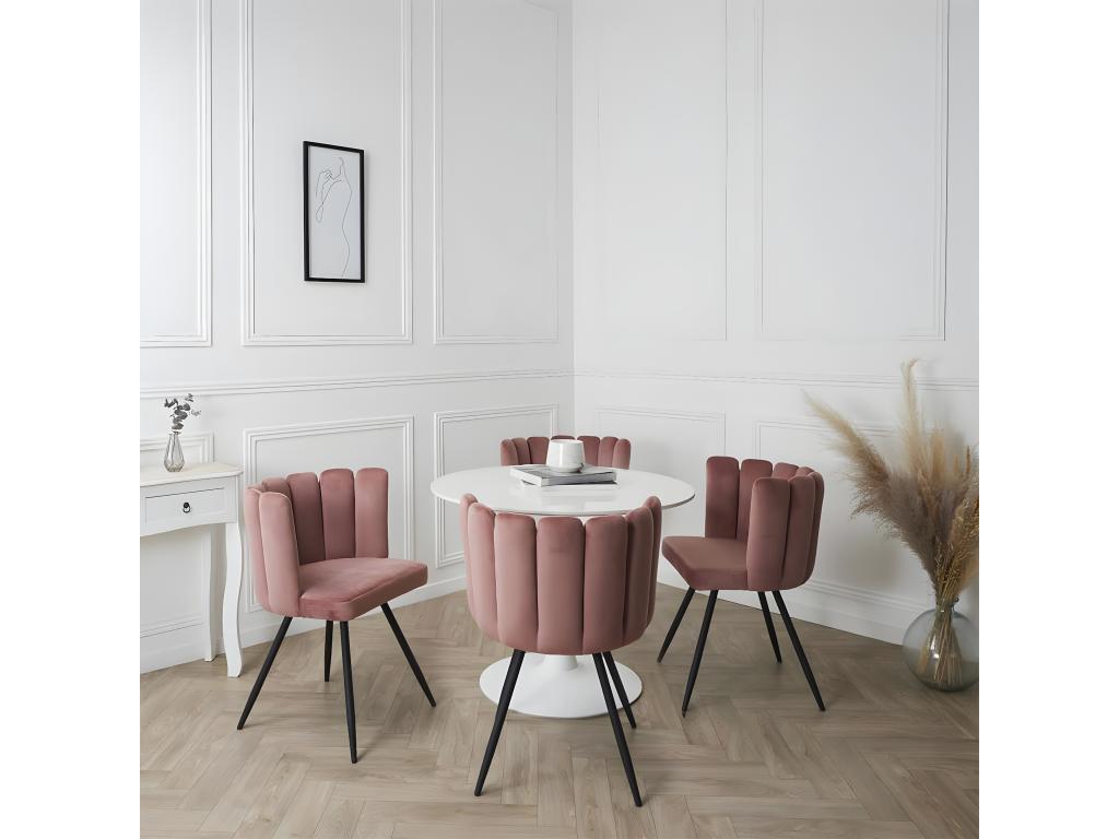 Lumenao - Set of 2 Pink Velvet Chairs ZOQB28171