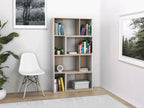 Modular corner bookcase - 8 to 12 niches - Natural and White - Zensova TOPX03515