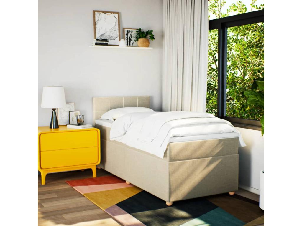 Zensova bed with mattress, Cream, 90x200 cm, Zensova QWVA04885