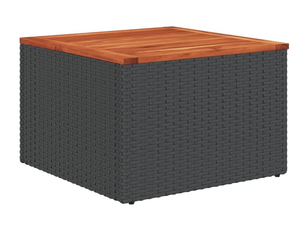 10-piece garden furniture set with cushions, black woven resin AXBB76249