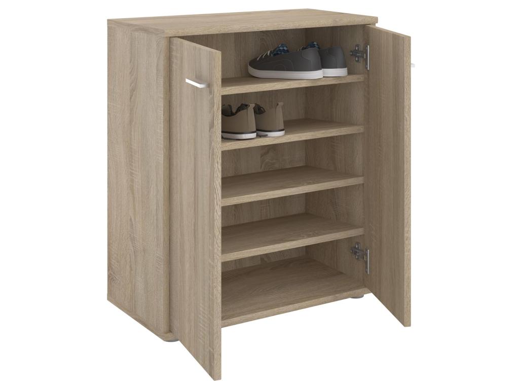 Zensova shoe cabinet, chest of drawers, storage unit with 2 doors in oak-effect melamine, Zensova RMIW45244