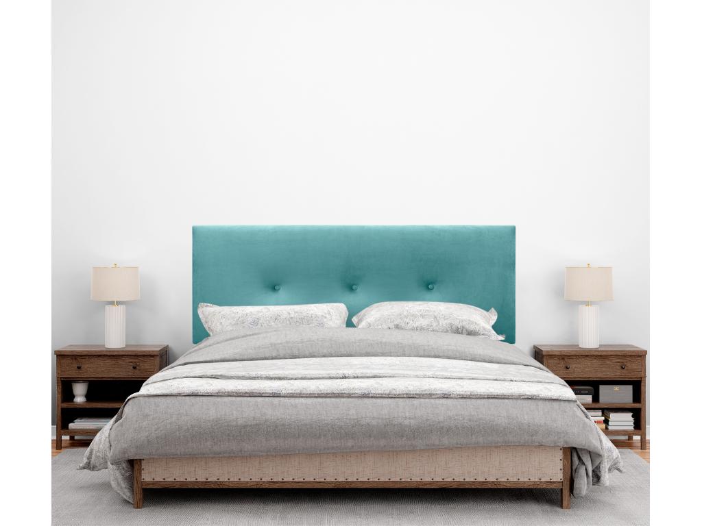 Zensova Smooth Velvet Headboard with Buttons 160x60 cm for 150/160 cm Beds - Turquoise EKCD62259